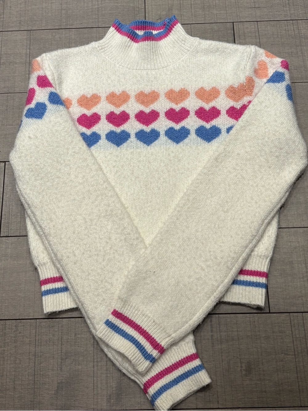 Jessica Simpson Cozy Heart Pattern Mock Neck Sweater